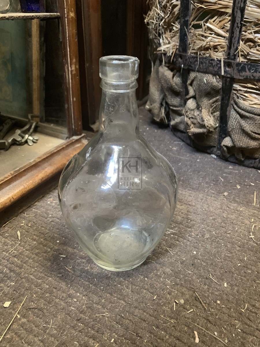 Round Bottom Clear Glass Bottle