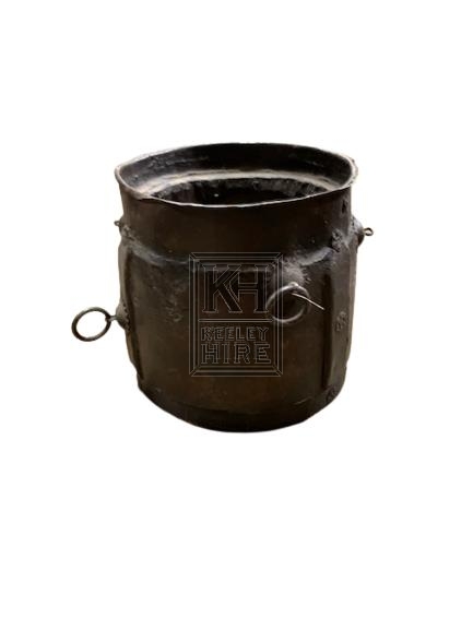 Wood and Metal Pot with Rings