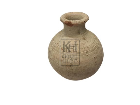 Small Round Earthenware Bottle
