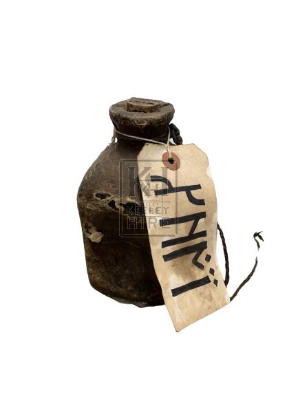 Leather Wrapped Bottle with Runic Tag