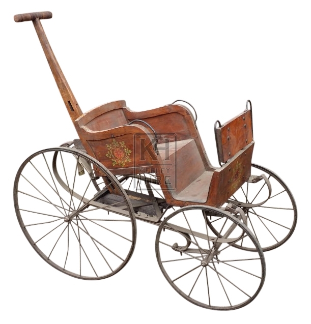 Period painted wood pushchair