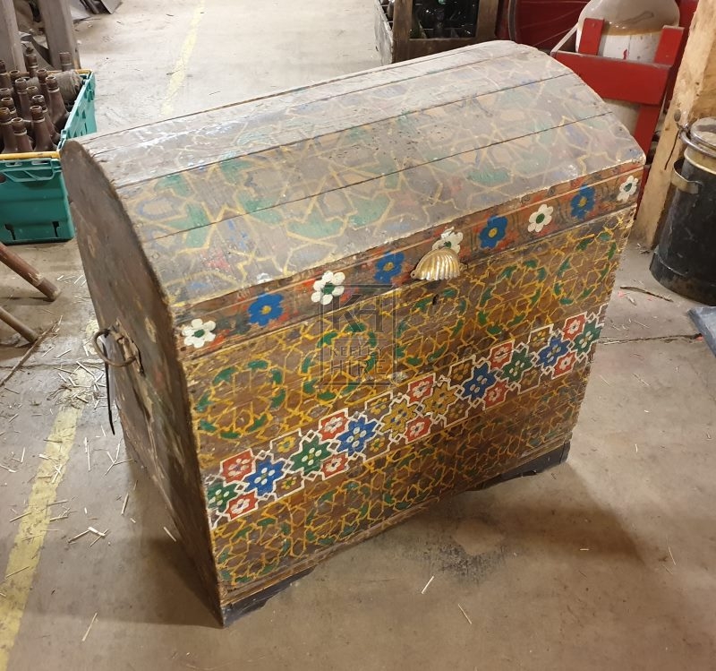 Large painted dome chest
