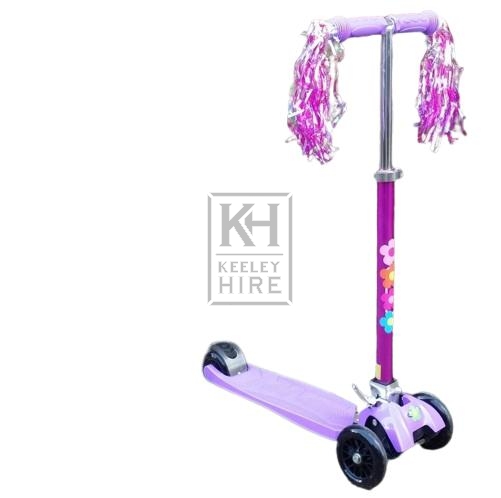 Purple childs scooter with tassles