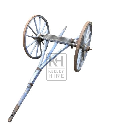 Painted cart axle with wheels & handle
