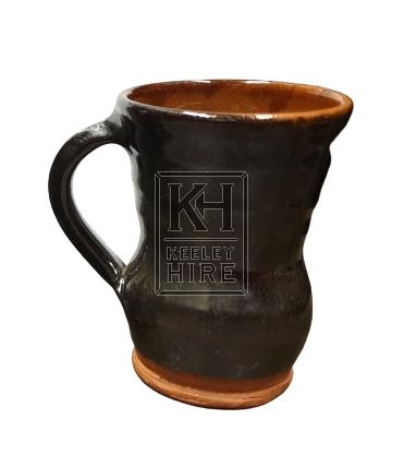 Dark brown pottery tankard
