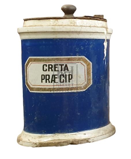 Blue china apothecary jar