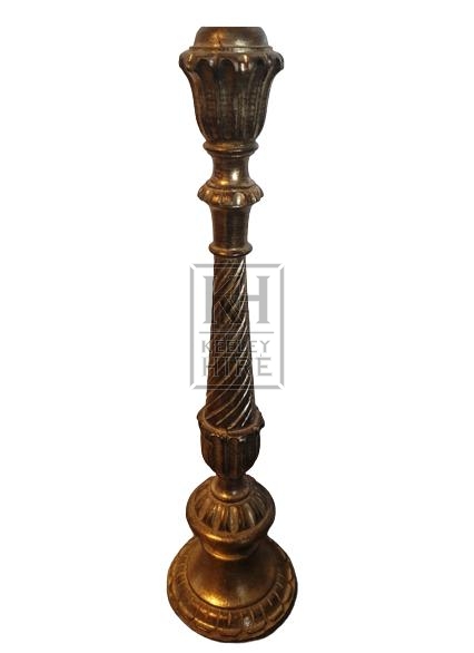 Tall wood gold painted candle stick
