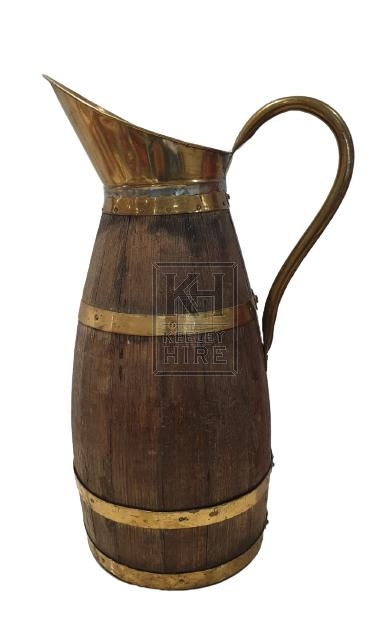 Very large brass & wood jug