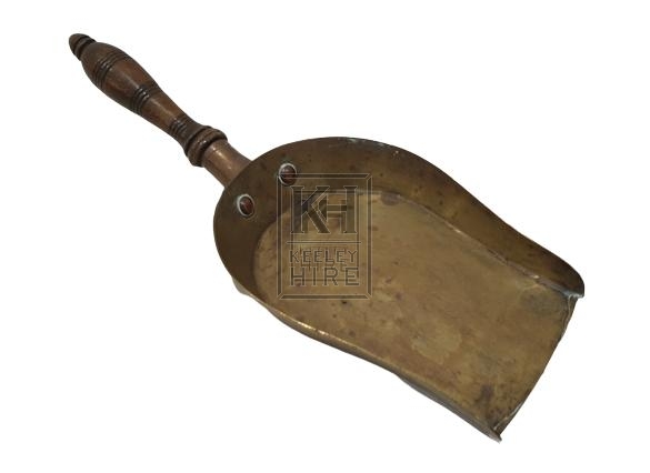Brass and wood scoop