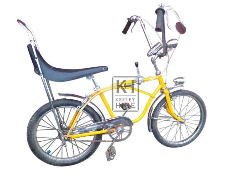 Yellow retro childs bicycle
