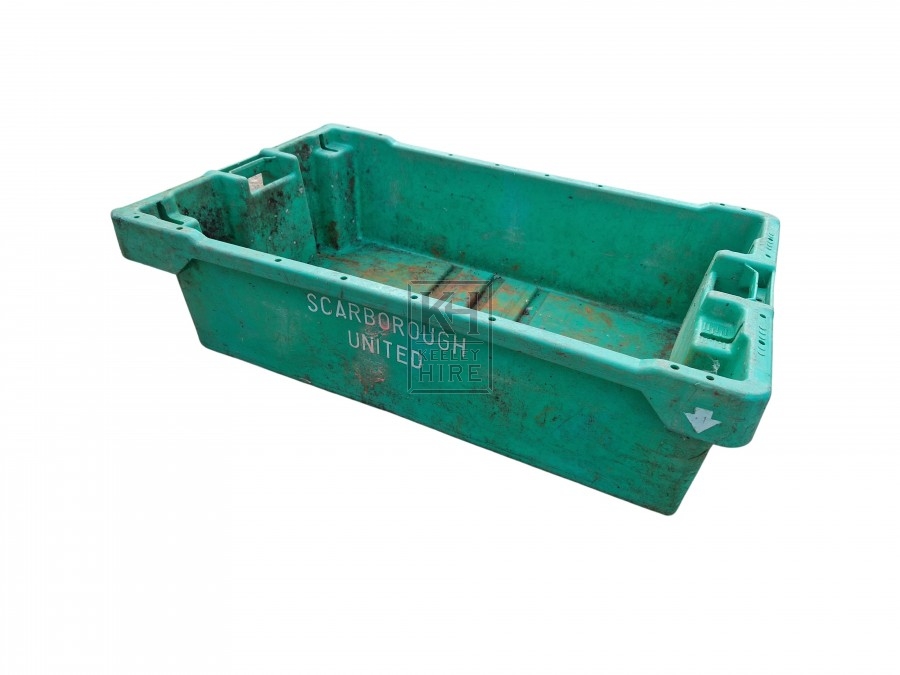 Large yellow plastic crate