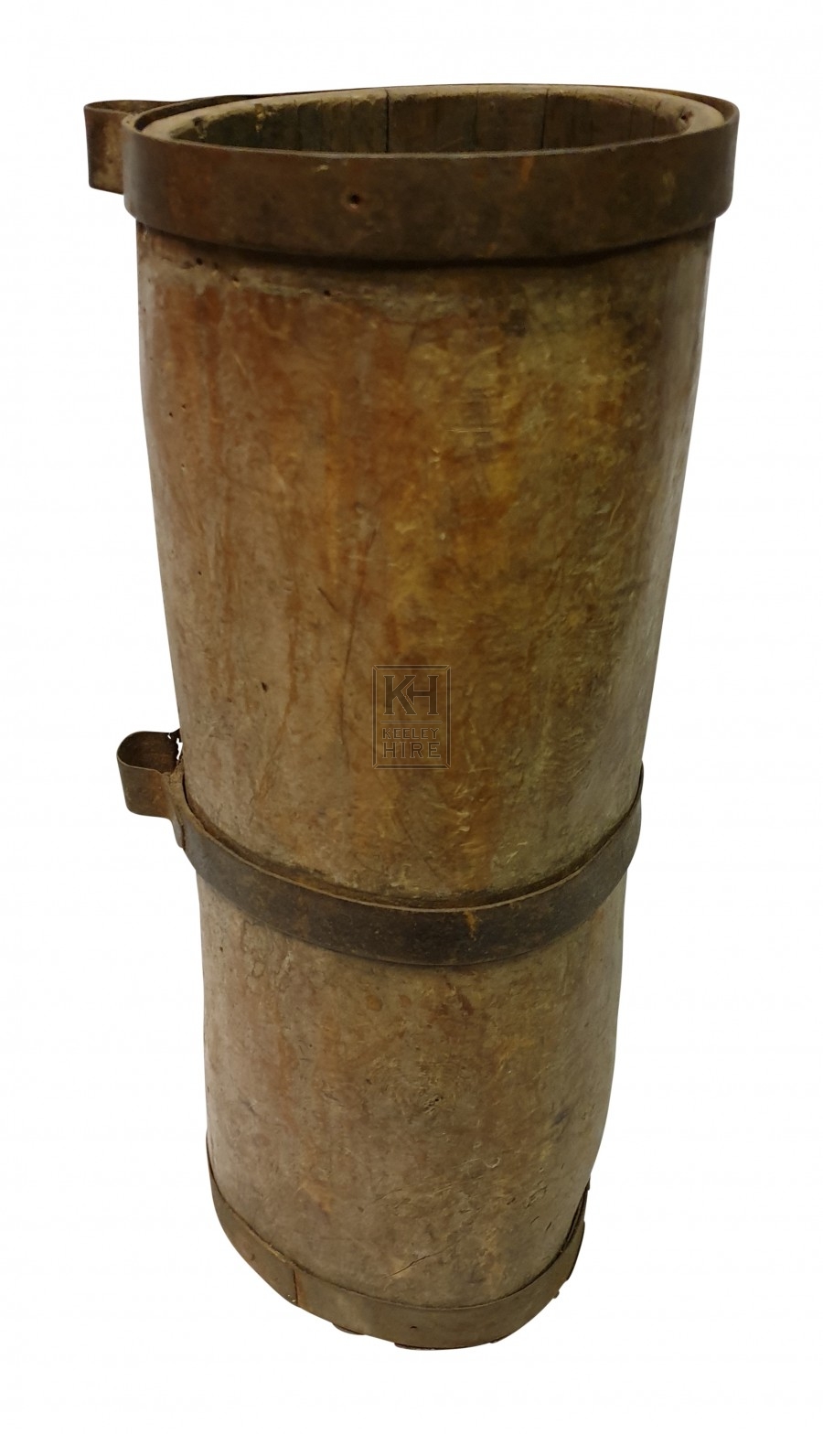 Tall wood & iron banded pot