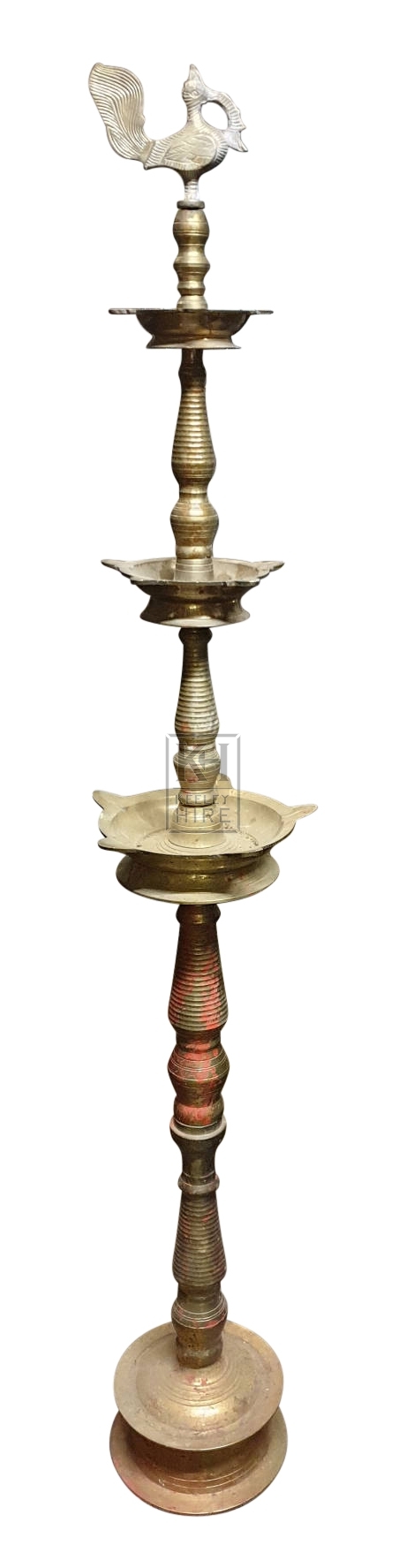 Tall brass ornate oil lamp