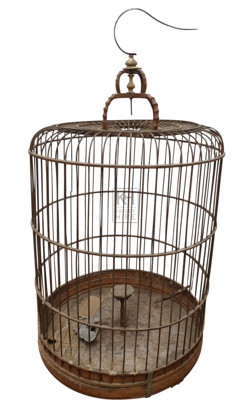 Dome wood bird cage with hook