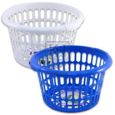 Plastic round laundry basket