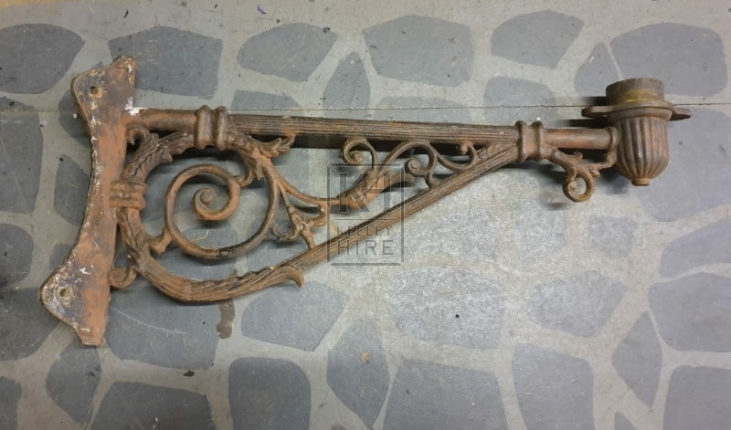 Cast iron aged lamp bracket