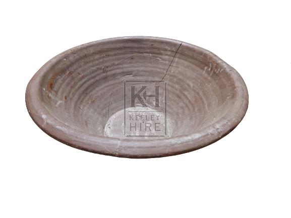 Large pottery mixing bowl