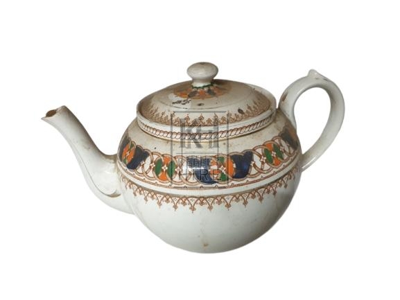 China teapot with circle pattern