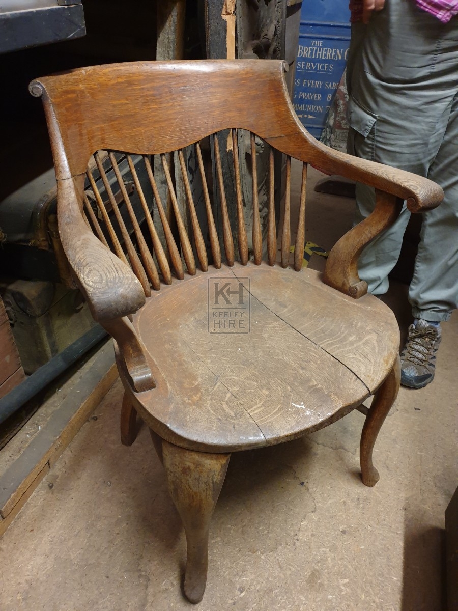 Large plain curved back armchair
