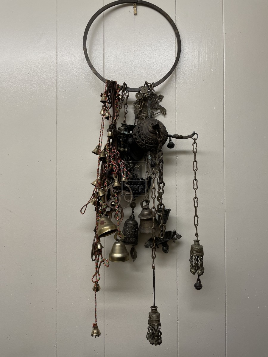 Metal Hoop with Hanging Ornaments