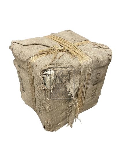 Square Hessian Bale with Rope