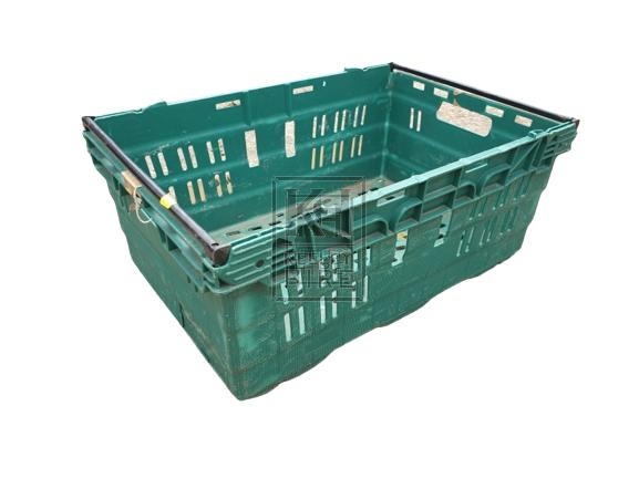 Green plastic crate