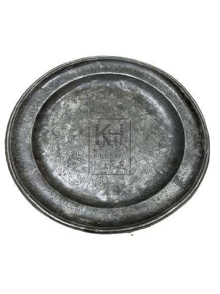 Silver Tray with Etched Detail