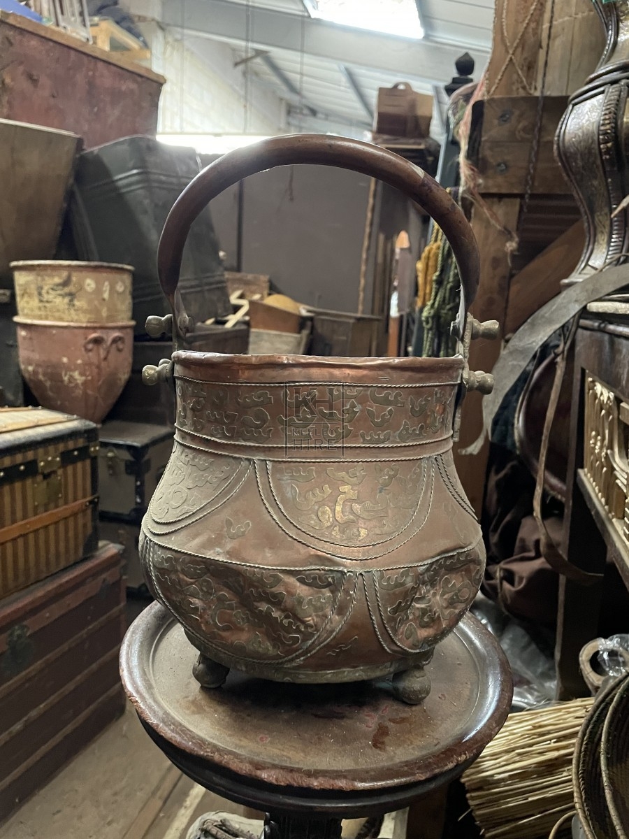 Ornate Copper Urn With Handles