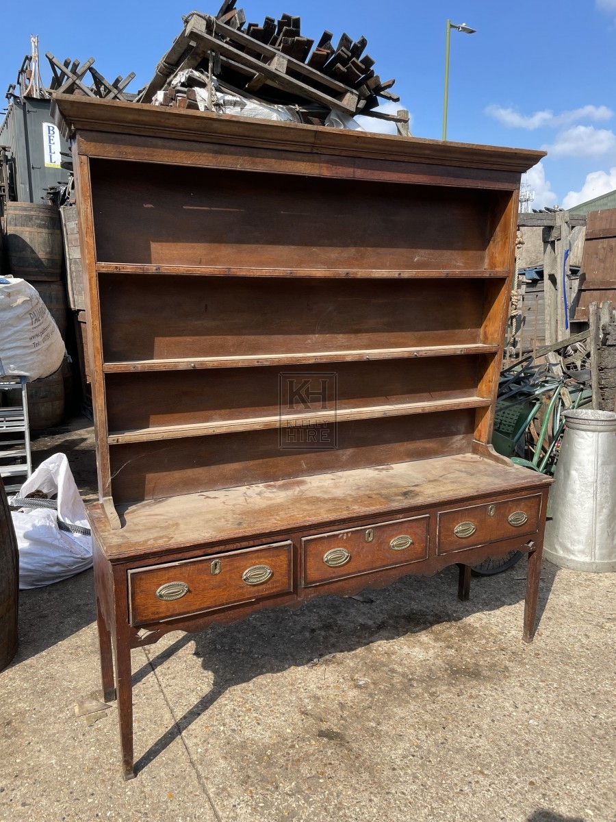 Large Wooden Dresser with Stepped Top
