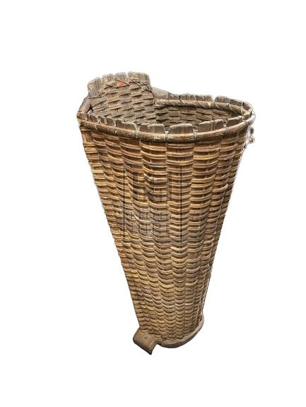Tall Tapered Cane and Bark Basket