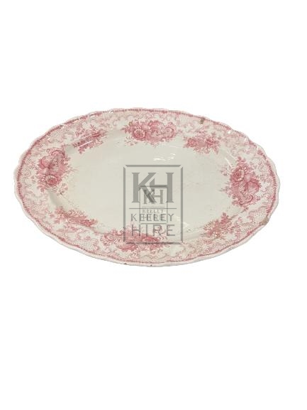 Red Oval China Serving Platter