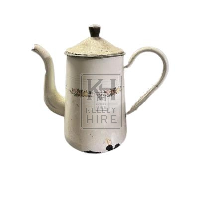 Enamel Teapot With Floral Pattern