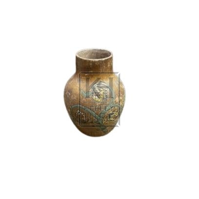 Small Wood Vase with Flower Design