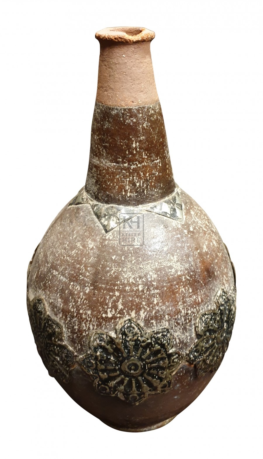 large patterned bulbous bottle