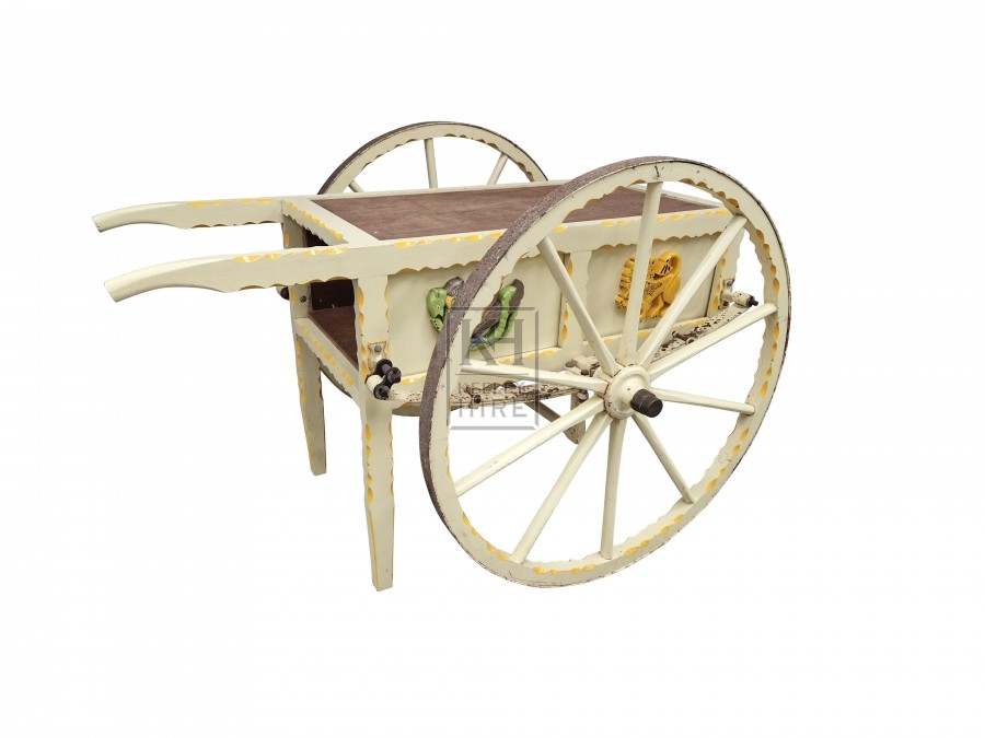 Small painted 2-wheel cart
