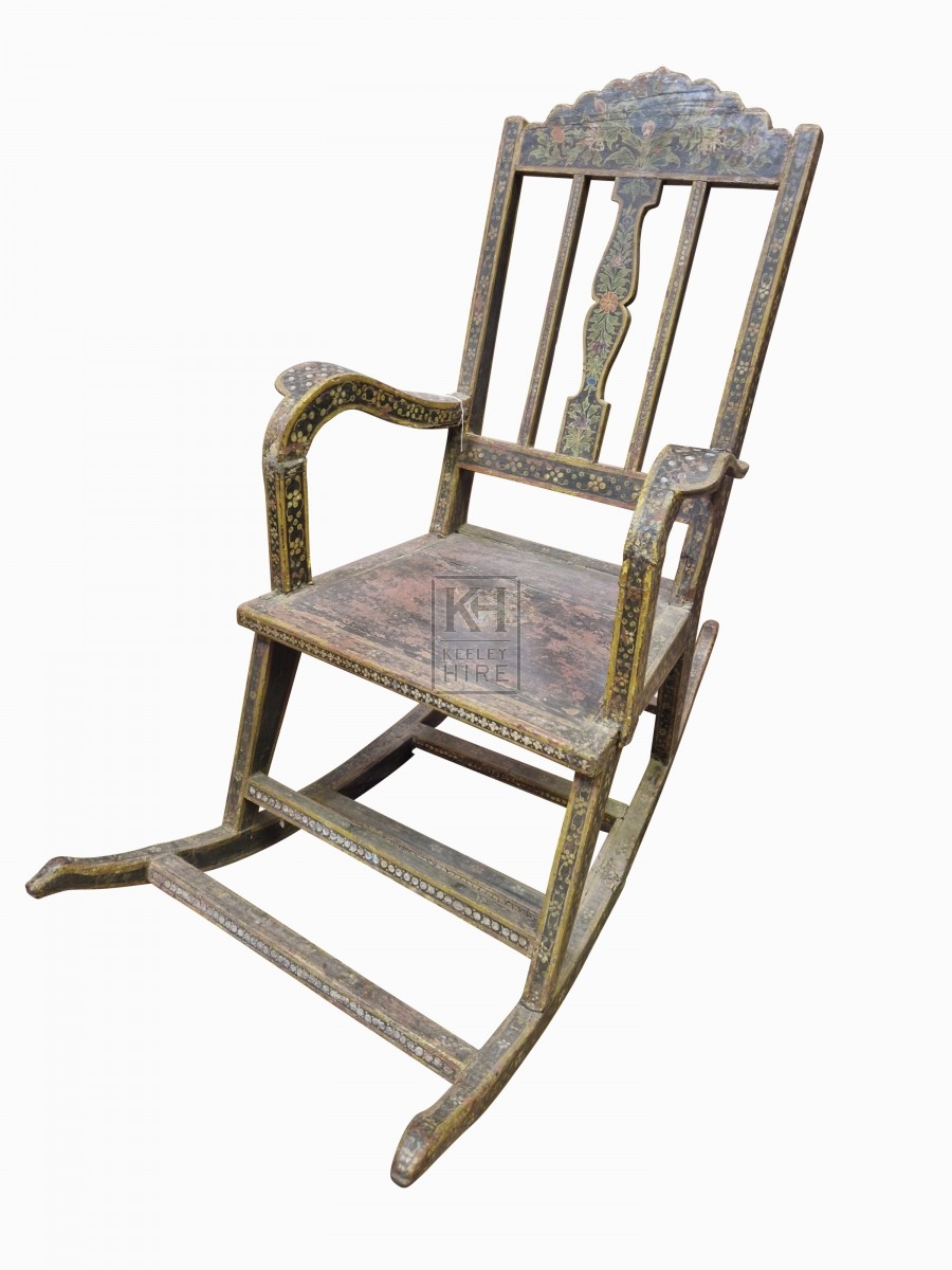 Painted rocking chair with arms
