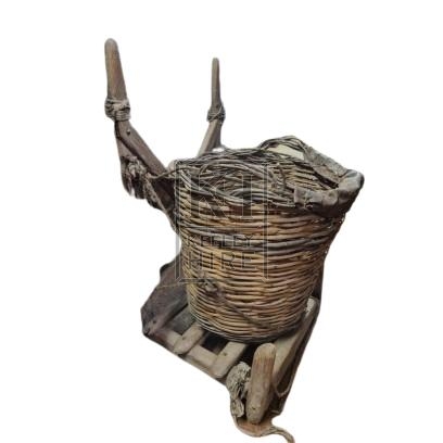 Woven basket on back rack
