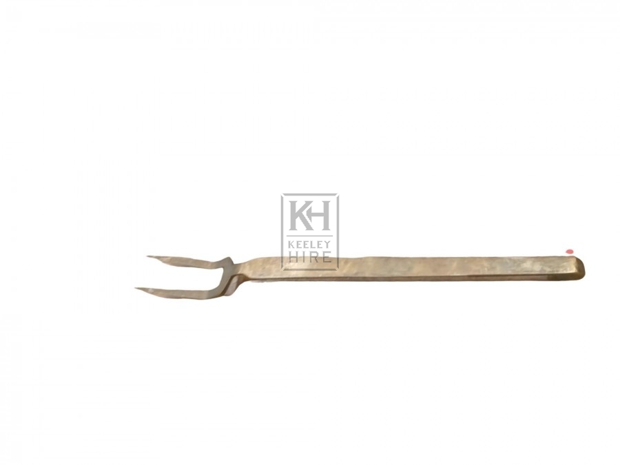 Brass 2-prong meat fork
