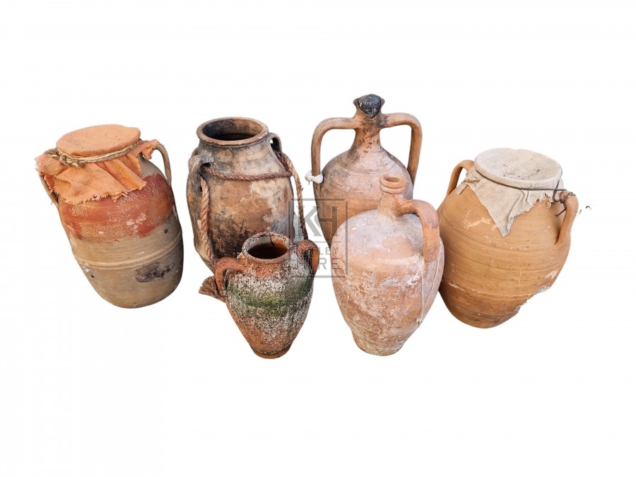 Assorted pottery urns