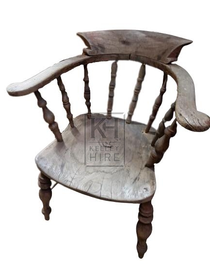 Curved Shaped Back Wood Chair