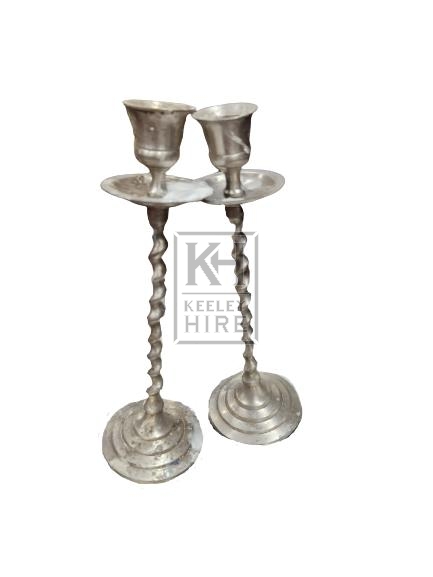 Twisted Silver Candleholder