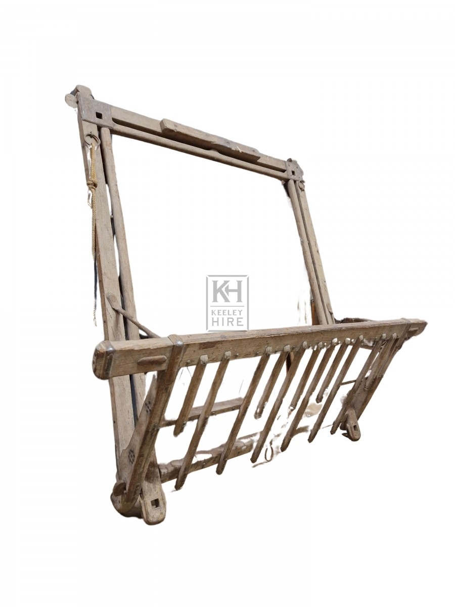 Large Early Wood Wall Hay Rack