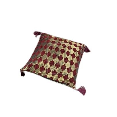 Red And Gold Diamond Cushion