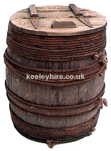 Wood barrel with hinged lid