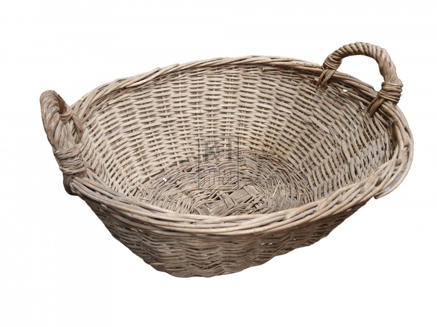 Woven oval hand basket