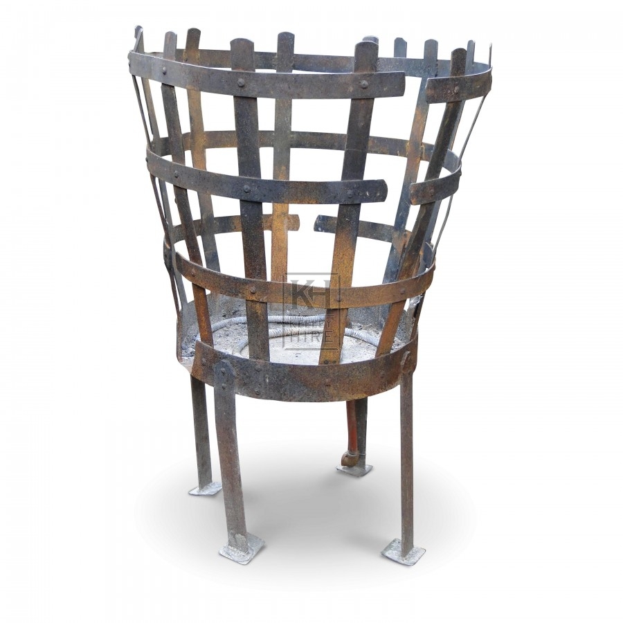 Large Iron Brazier With Tall Legs