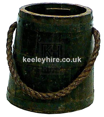 Dark Iron Bound Bucket with Rope Handle