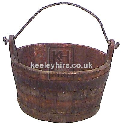 Iron Bound Bucket with Rope Handle