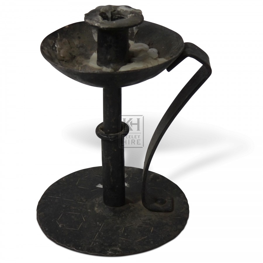 Iron Dish Candle Holder with Handle