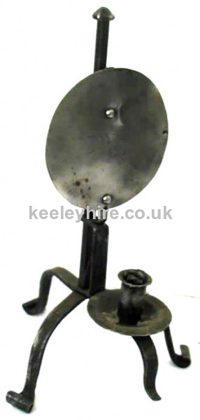 Iron Candleholder with Reflector Plate